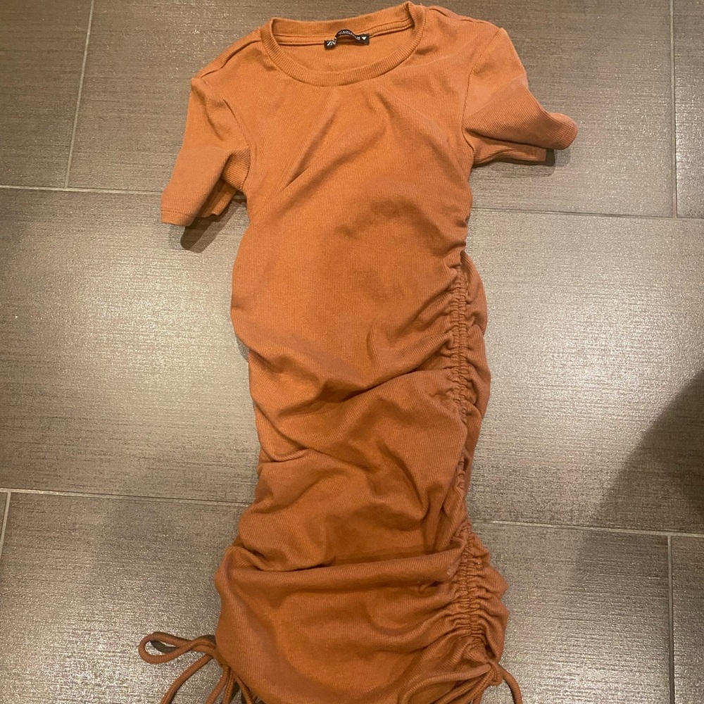 Zara ruched tie side dress